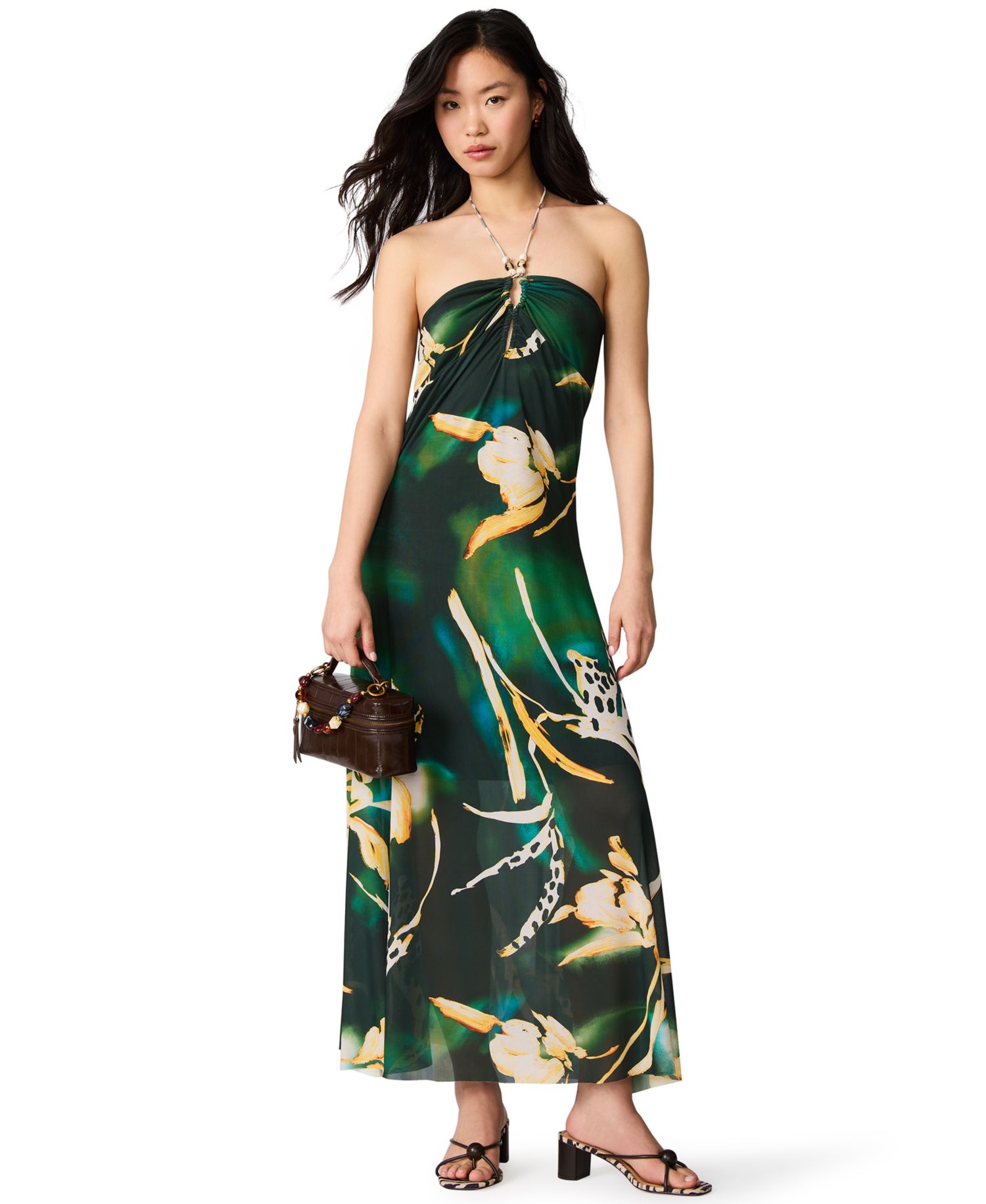 Halter Tropical Print Strada Dress