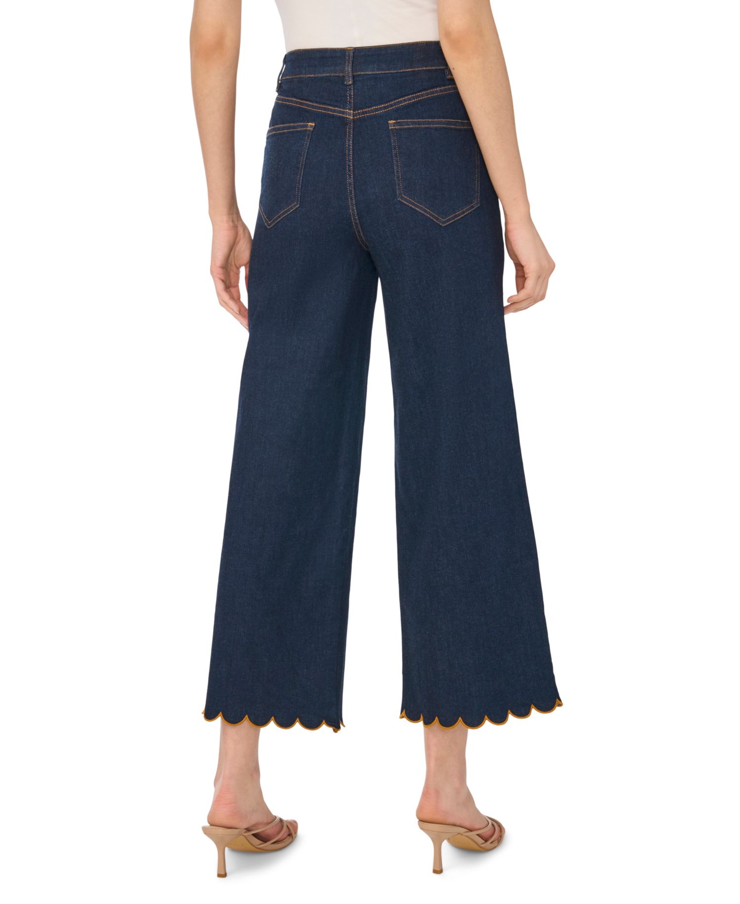 Women's Scallop Hem Mid-Rise-Jeans
