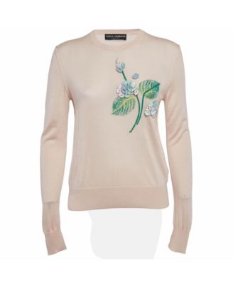 Women's Floral Applique Cashmere Sweater