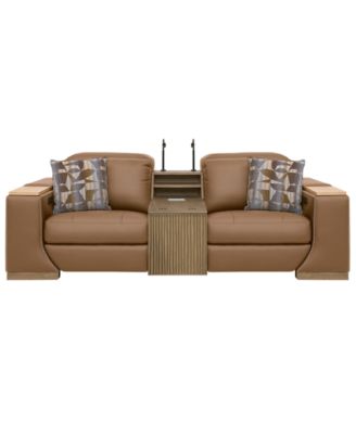 Holtman 3-Piece Leather Sectional Sofa Set with 2 Power Recliners and Console