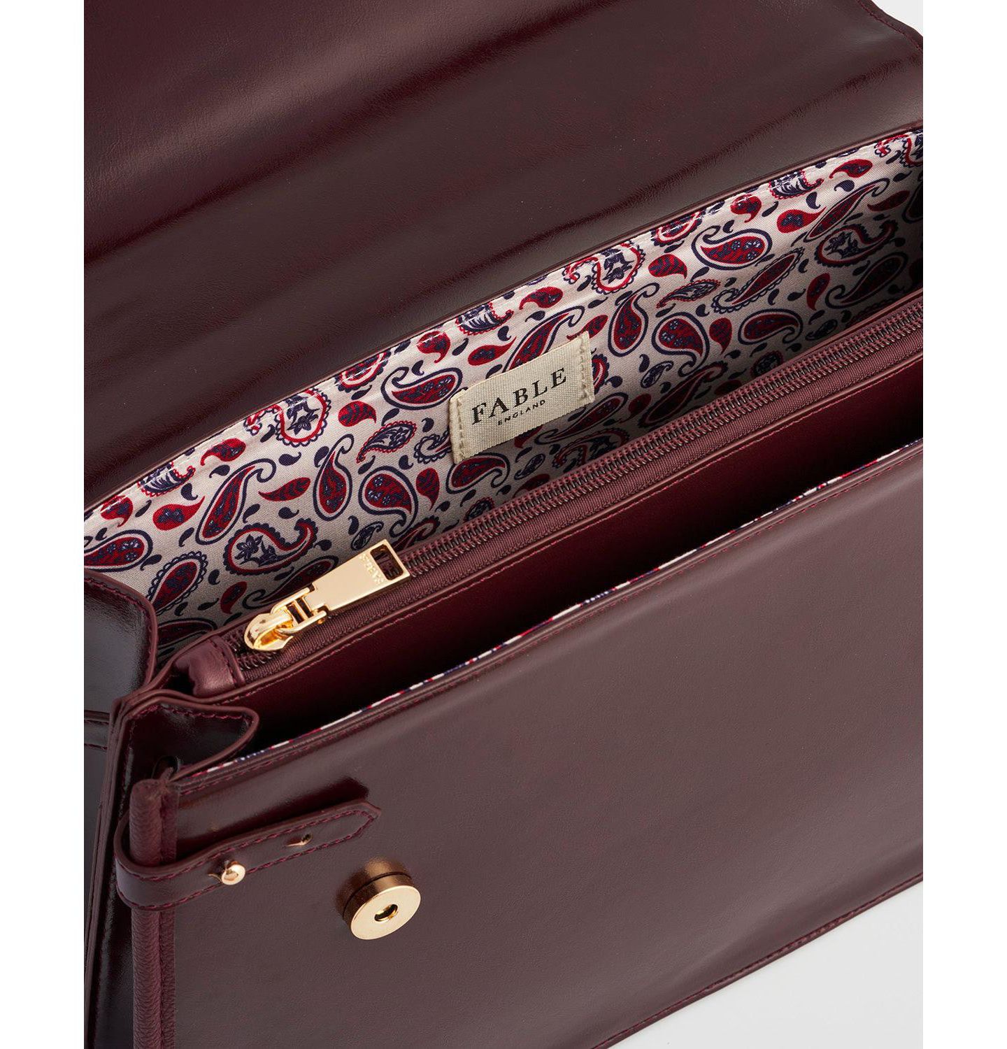 Женская сумка Fable England Ruby Cherry Structured Medium Tote, цвет: Вишнёвый — фото 8