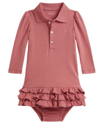 Baby Girls' Long-Sleeve Polo Dress and Bloomer, 2-Piece Set