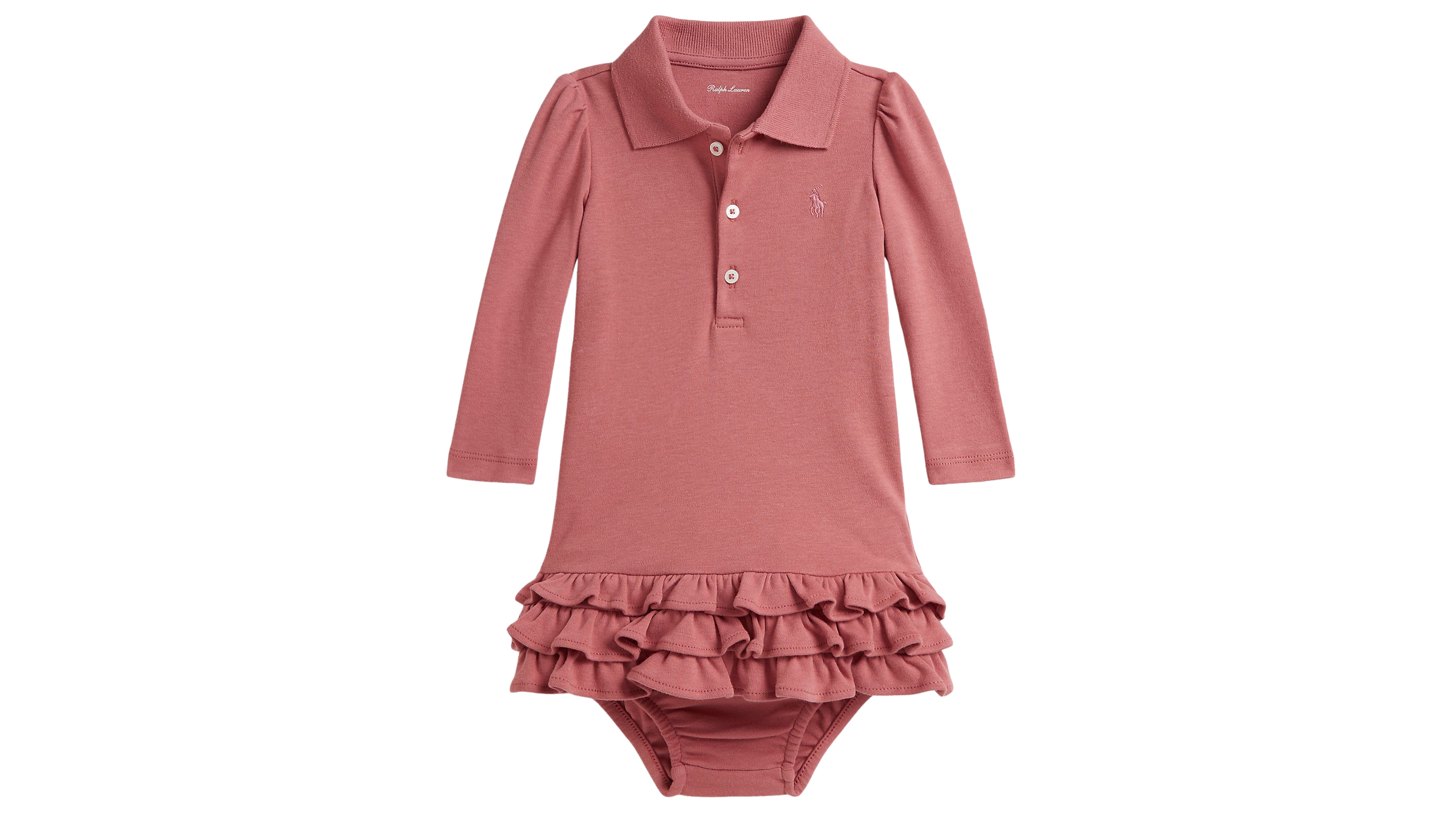 Polo Ralph Lauren Baby Girls' Long-Sleeve Dress and Bloomer, 2-Piece Set