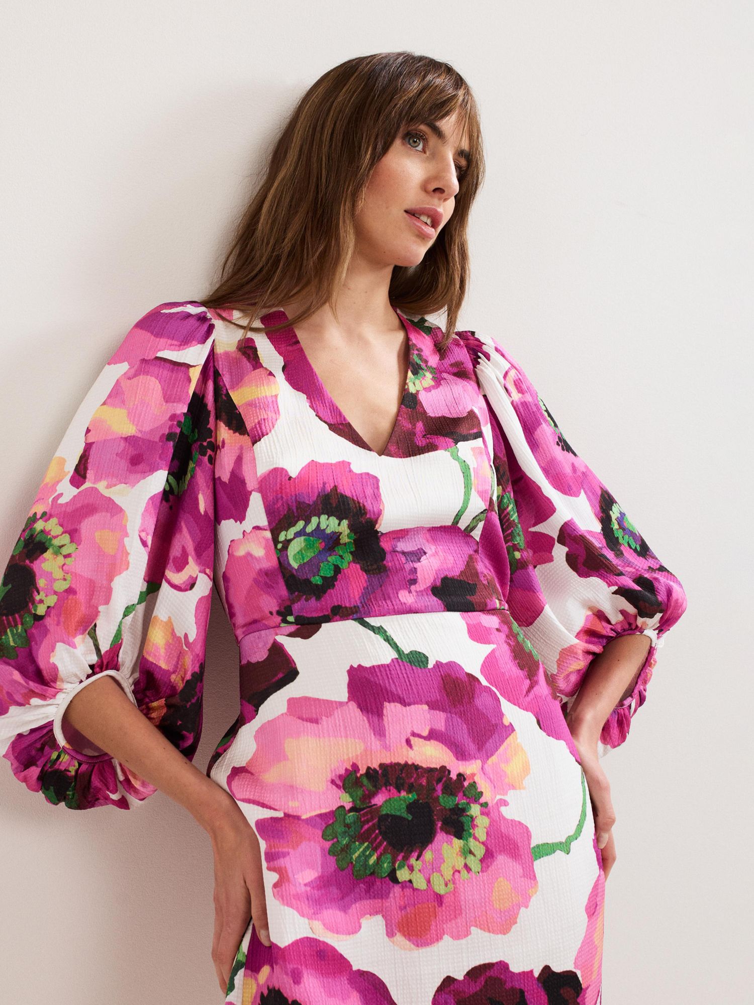 Women's Fiona Puff Sleeve V-Neck Dress