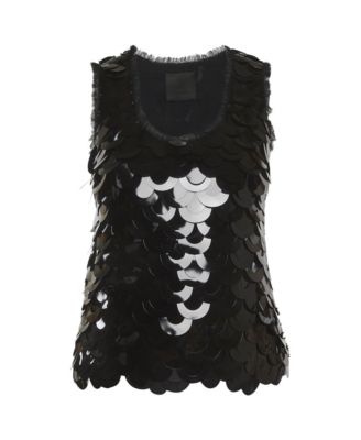Women's Sequin Tulle Sleeveless Top