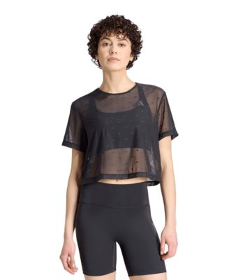 Women's Essentials Workout Boxy Mesh Training T-Shirt