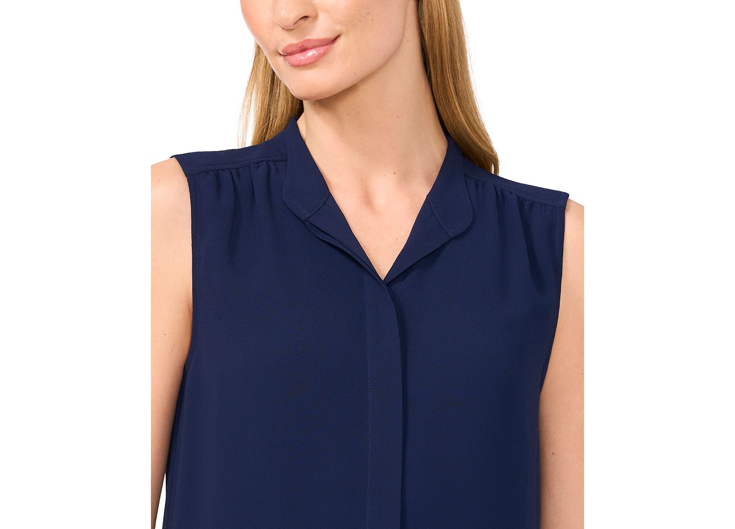 Women's Open Collar Sleeveless Top