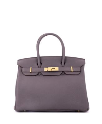 Birkin 30 Handbag Grey Togo with Gold Hardware