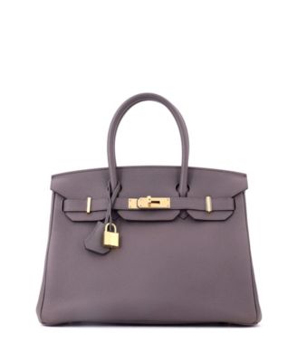 Birkin 30 Handbag Grey Togo with Gold Hardware