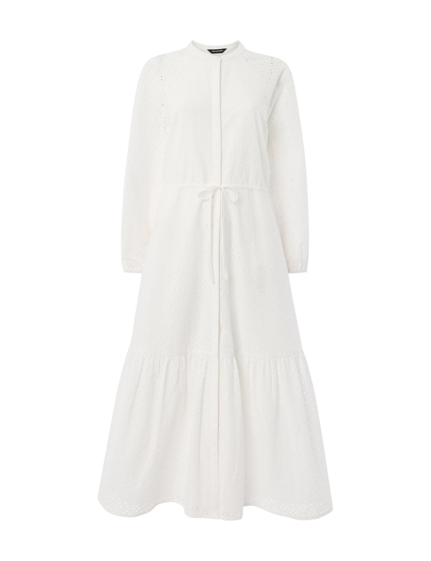 Women's Long Sleeve Broderie Midi Dress