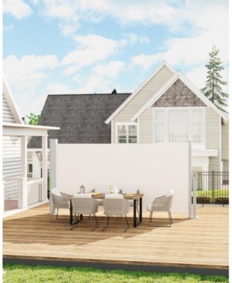 71 inches x138 inches Retractable Side Awning, Privacy Screen Protection Awning for Patio, Balcony and Pools