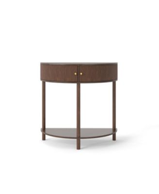 31.5" Corner Cabinet Side Table with 2 Storage Drawers and Bottom Shelf