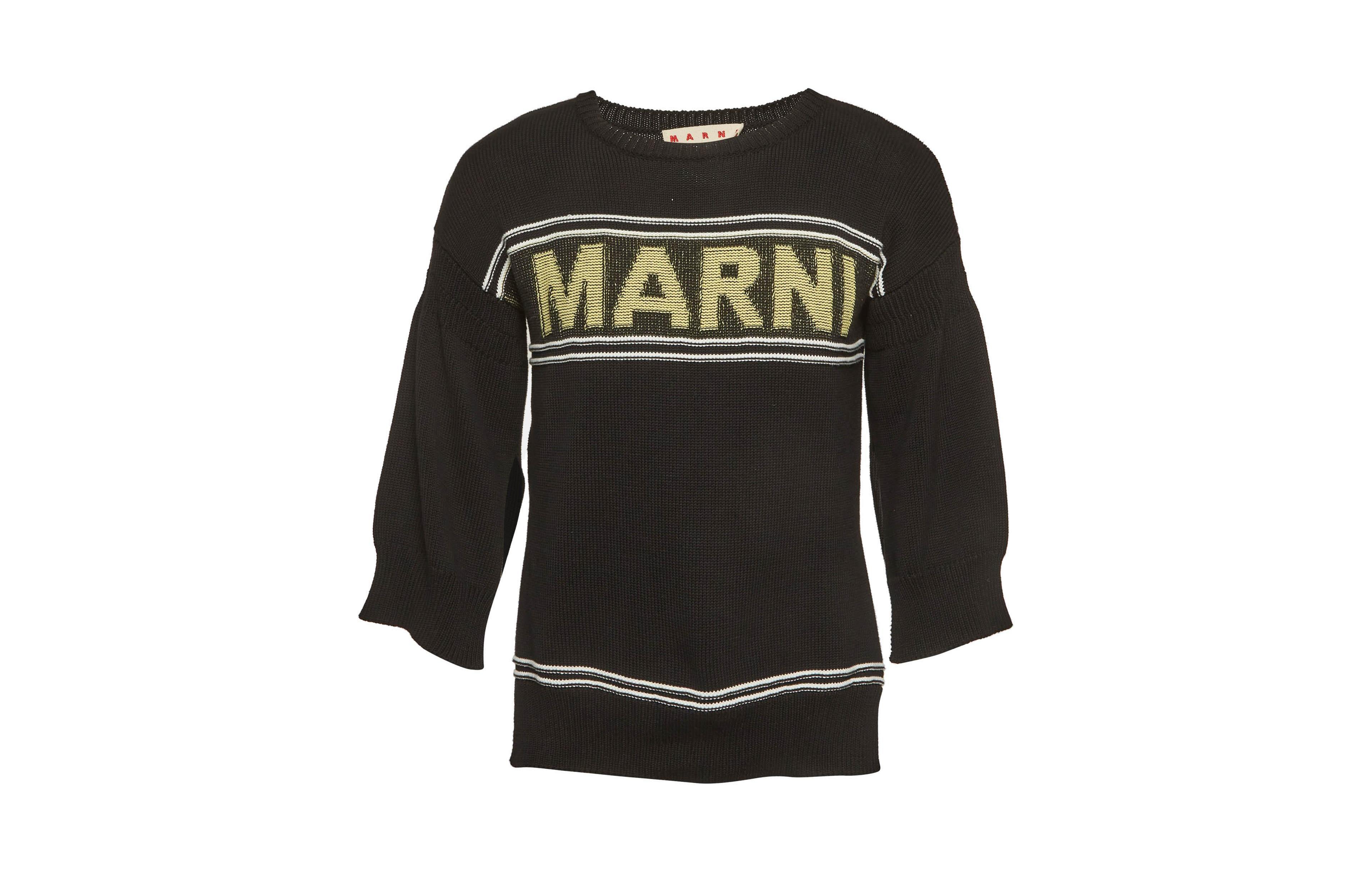 Pre-Owned Marni Women's Knit Logo Intarsia Jumper