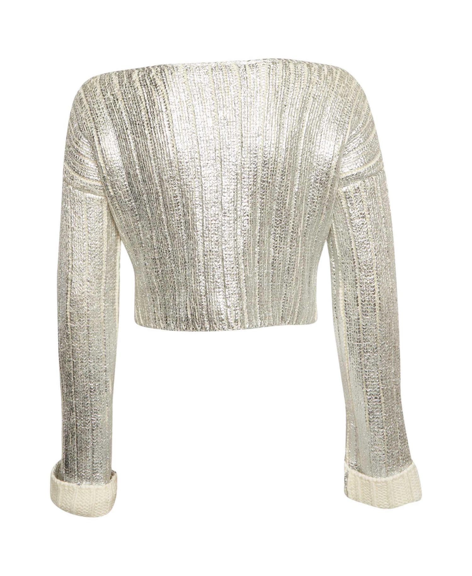 Women's Metallic Coated Rib Knit Sweater