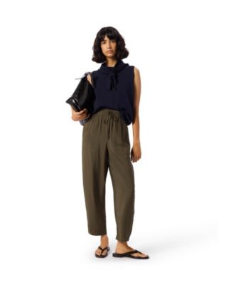 Whistles Womens Linen Elasticated Short - Dark Green $139