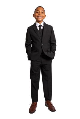 Big Boys Luxor Slim Fit Wool Blend 5-Piece Shirt, Tie, Jacket, Vest and Pants Suit Set