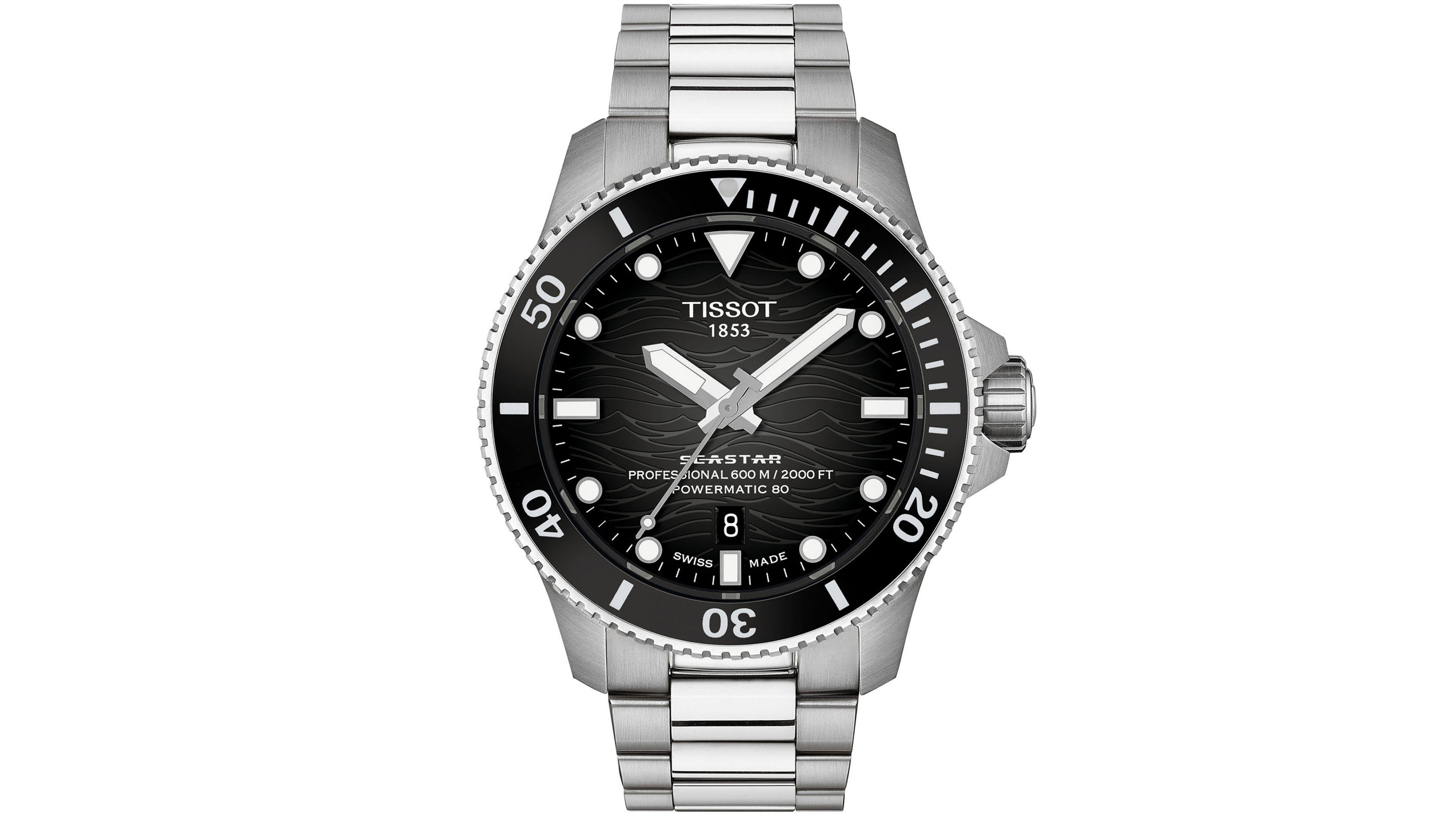 Tissot Men's Seastar Gray Stainless Steel Strap Watch 44mm