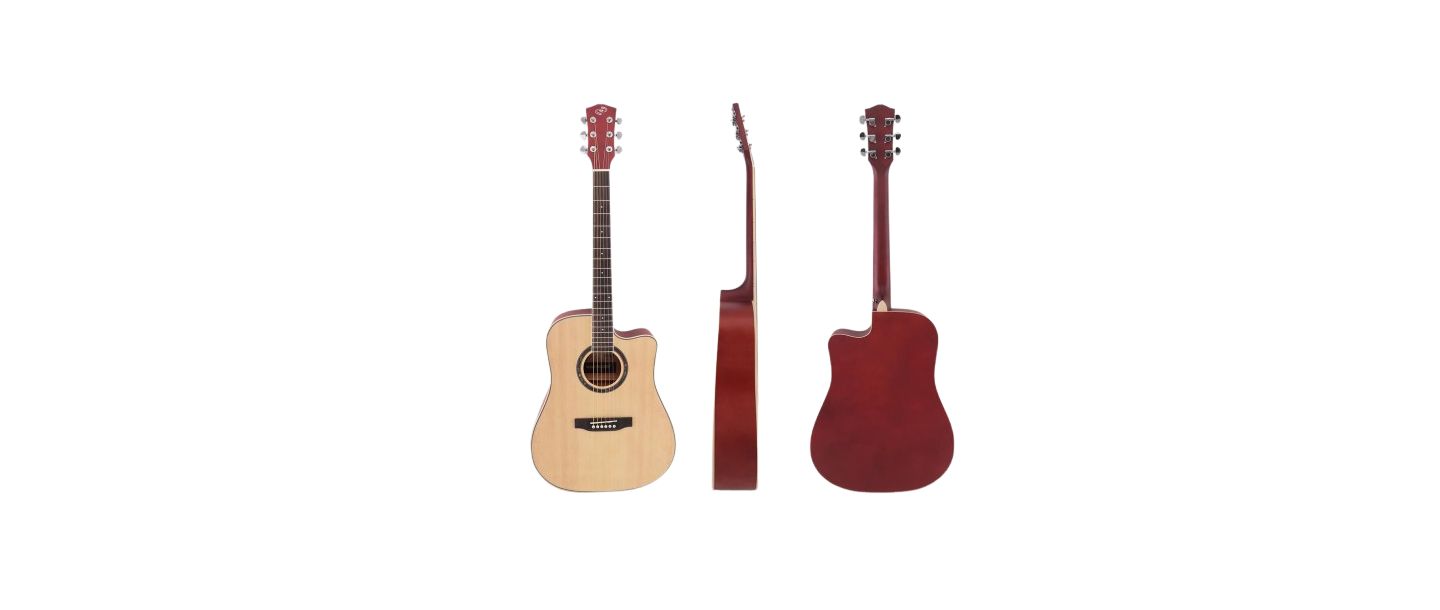 Детские игрушки Pyle 41" Acoustic Guitar Kit with Cutaway Body, Accessory Pack - Natural Finish, PGA480NT — фото 1