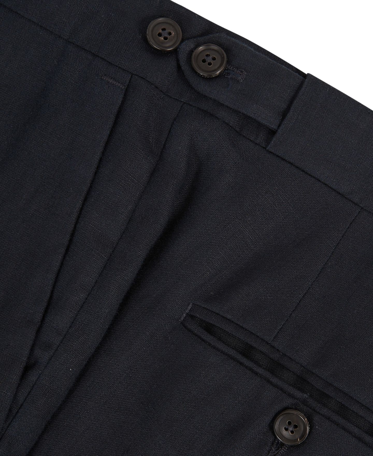 Мужские брюки REISS Kin Tailored-Fit Linen, цвет: Тёмно-синий — фото 2