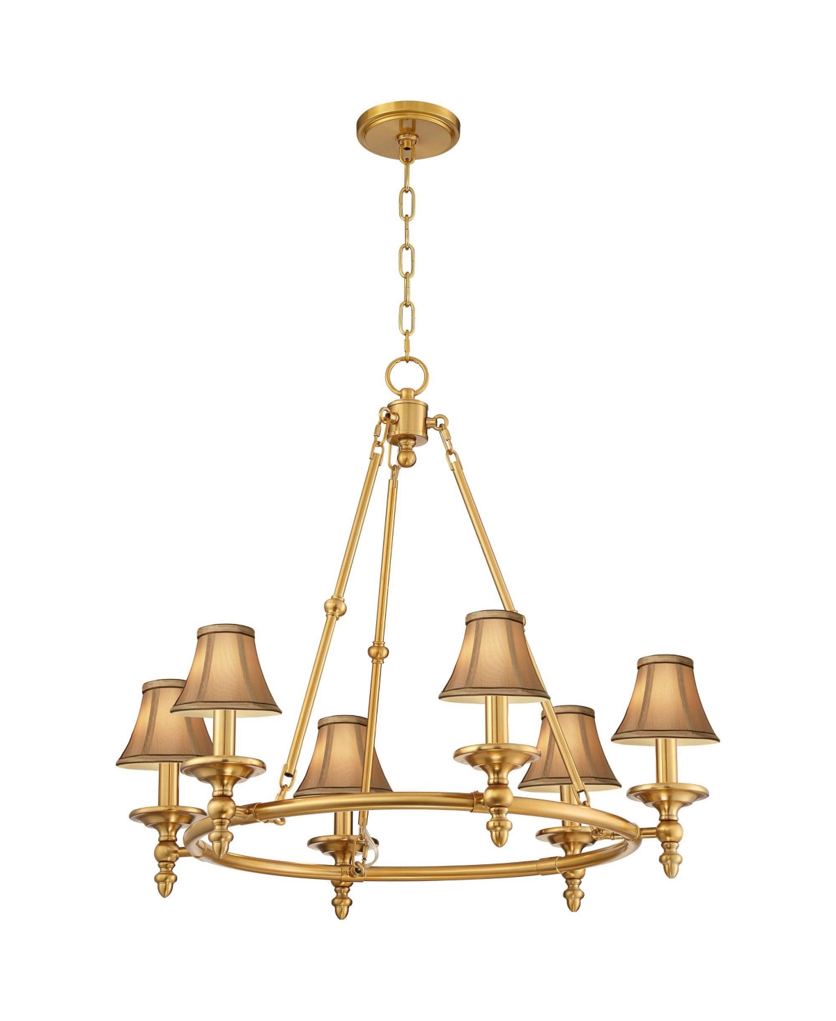 Stiffel Hartley 28 Inch Wide 6-Light Chandelier with Shades