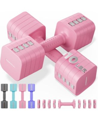 5-in-1 Adjustable Dumbbells Pair, LBS Quick-Adjust Hand Weights for Home Gym and Outdoor Training