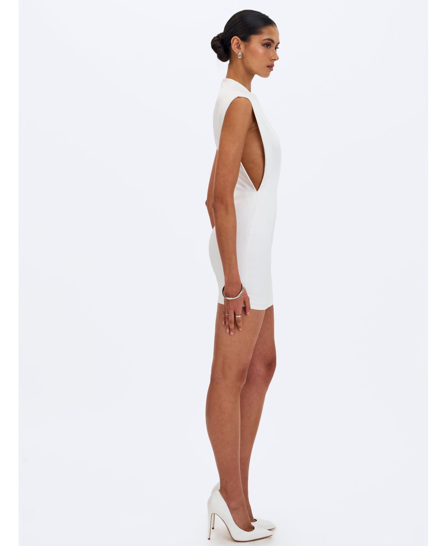 Women's Vienna Satin Mock Neck Mini Dress
