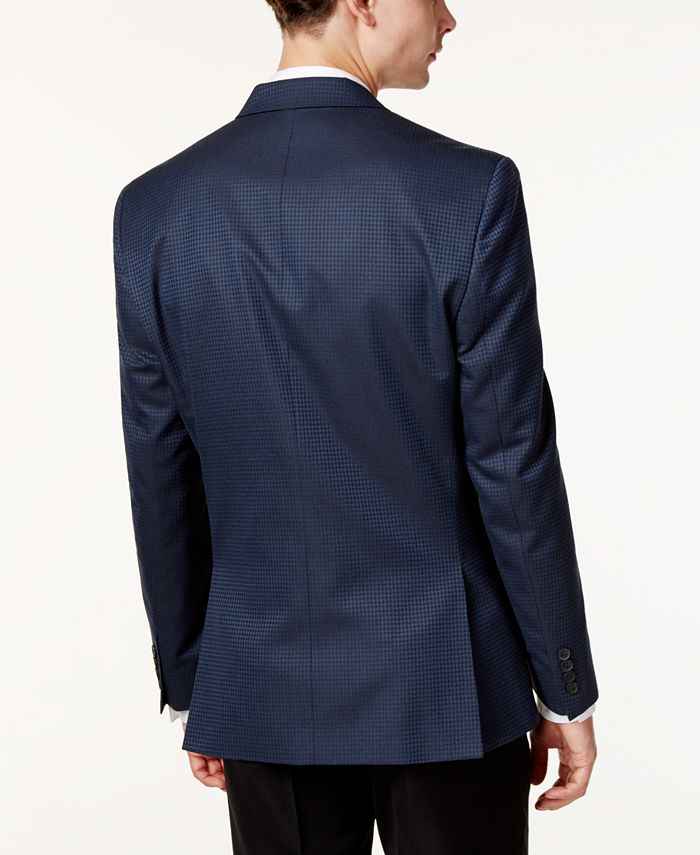 Alfani Men's Slim-Fit Navy/Black Houndstooth Evening Jacket, Created ...