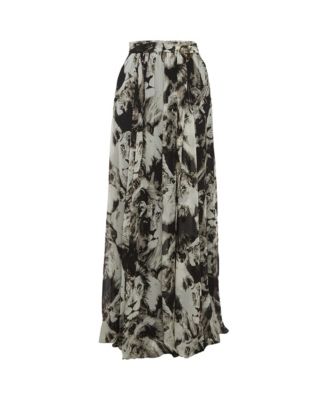 Women's Print Silk Maxi Skirt
