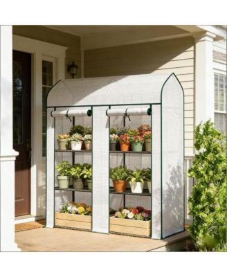4.7 x 1.5 x 5.4 Feet Cover Steel Mini Greenhouse for Garden Storage