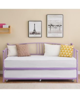 Twin Metal Daybed with Trundle, 6 Casters