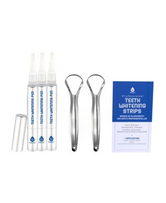 The Ultimate Smile Radiance Kit Professional Teeth Whitening Strips, Whitening Pens and Stainless Steel Tongue Cleaners