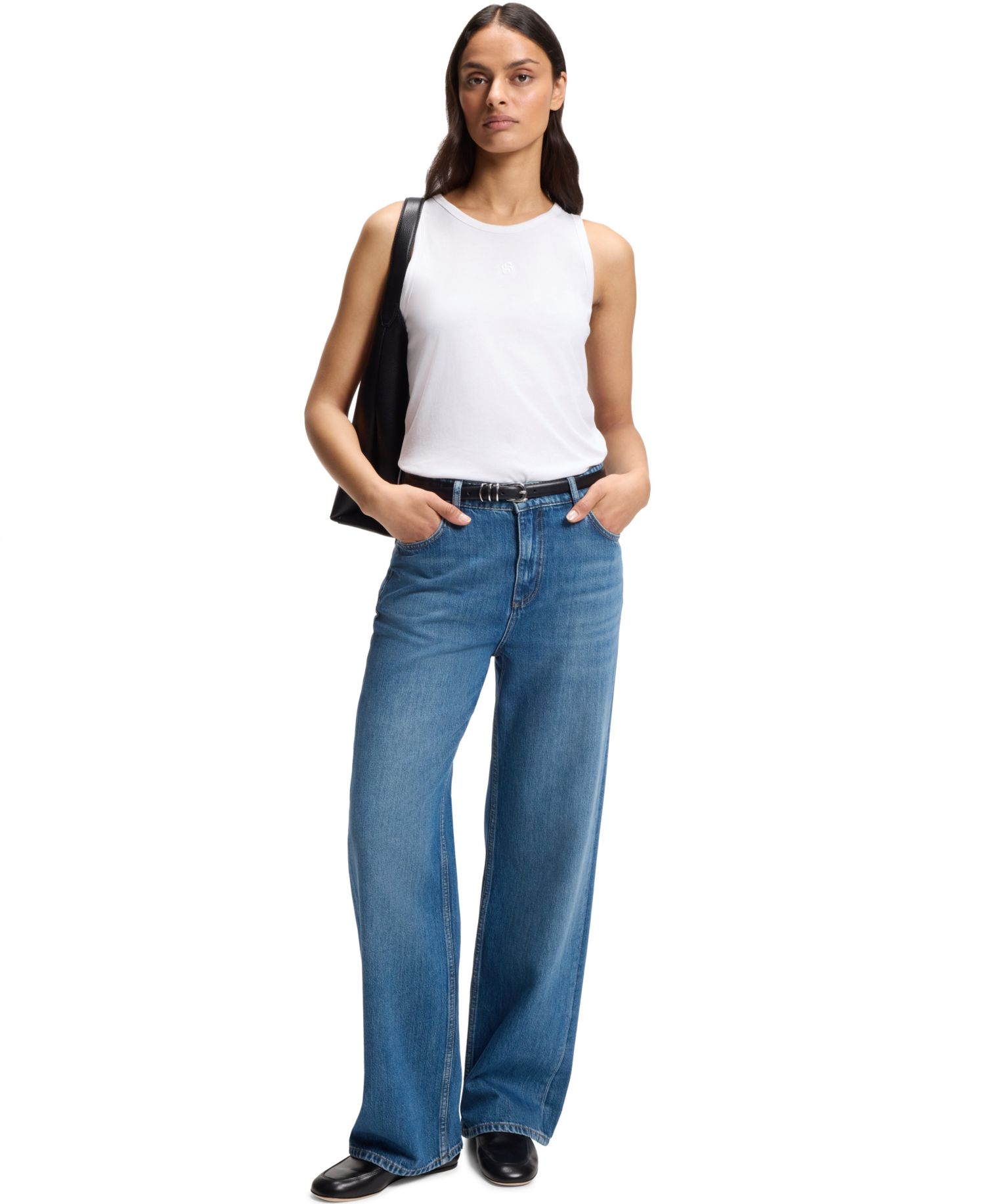 BOSS by Women's Cotton-Modal Slim-Fit Tank Top