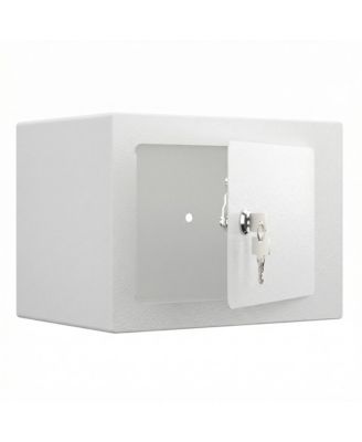 Mini Storage Cabinet Secure Safe With Key and Password for Home Use