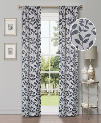 Leaves Machine Washable Room Darkening Blackout Curtains, Set of 2