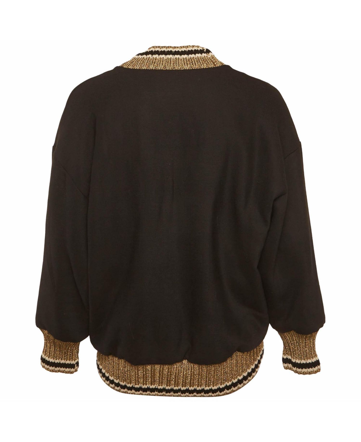 Women's Lurex Knit Trim Gabardine Jacket