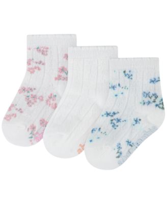 Girls' 6M-4T Crew Socks, 3-Pack