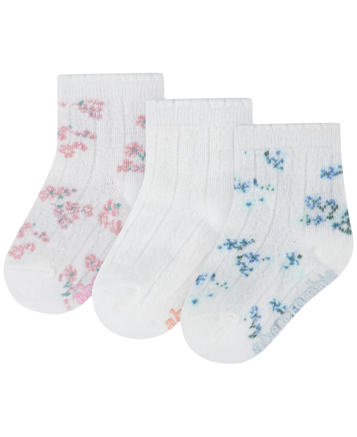 abercrombie kids Girls' 6M-4T Crew Socks, 3-Pack