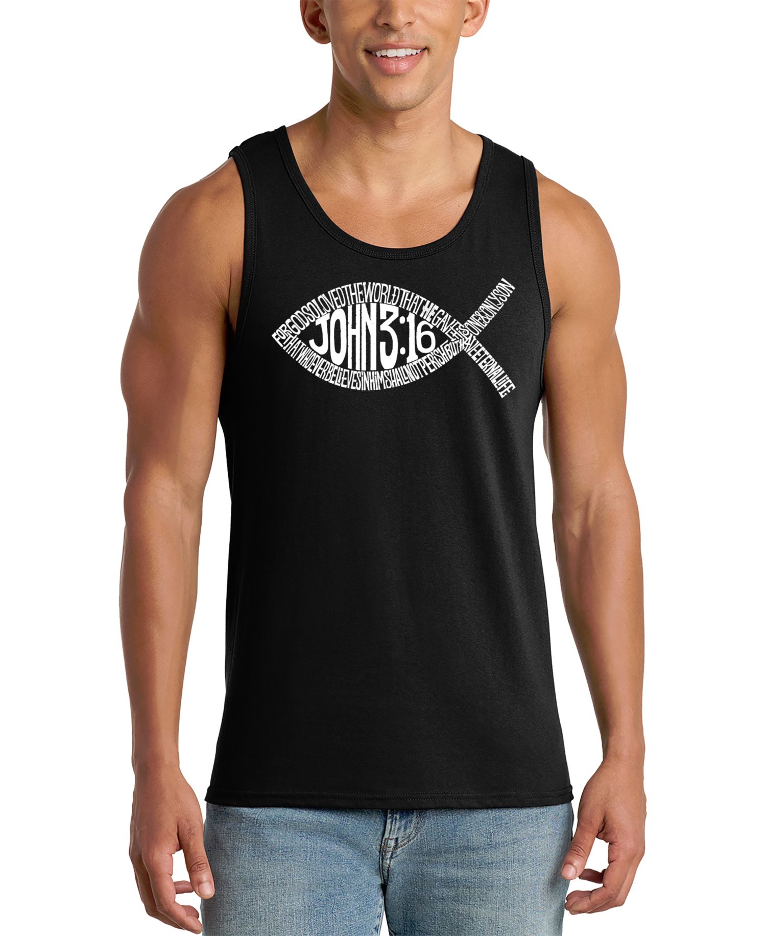 Men's Christian Bible Word Art Tank Top