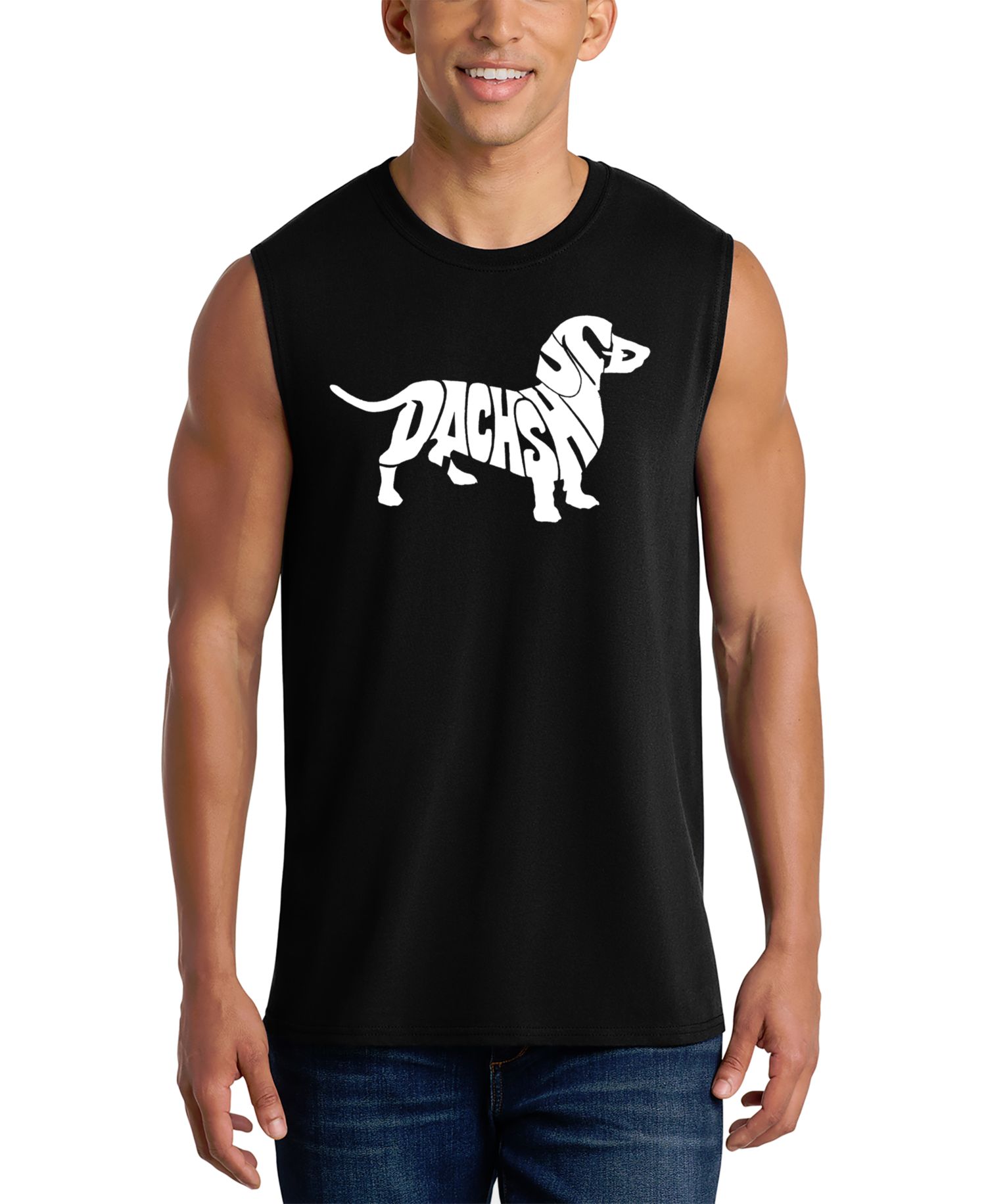 Men's Dachshund Word Art Graphic Tank Top