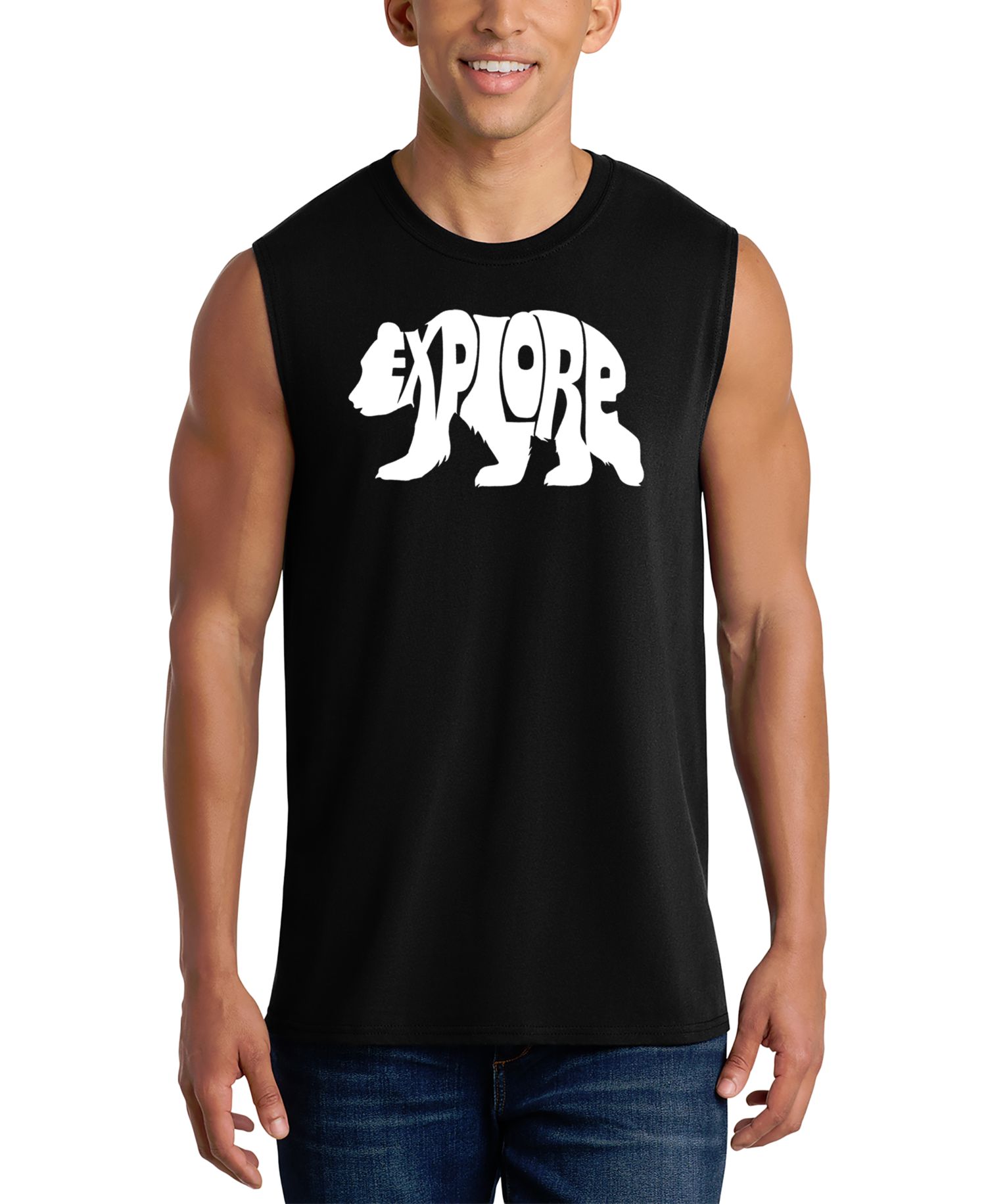 Men's Explore Bear Graphic Silhouette Tank Top