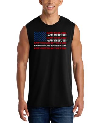 Men's American Flag Word Art Tank Top