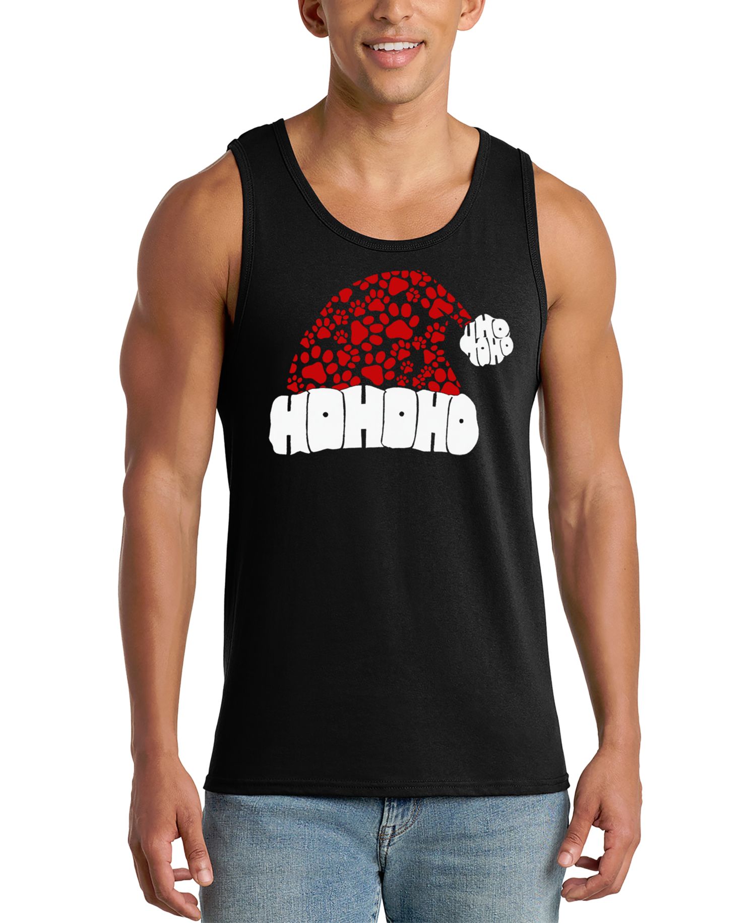 Men's Ho Ho Ho Santa Hat Graphic Tank Top