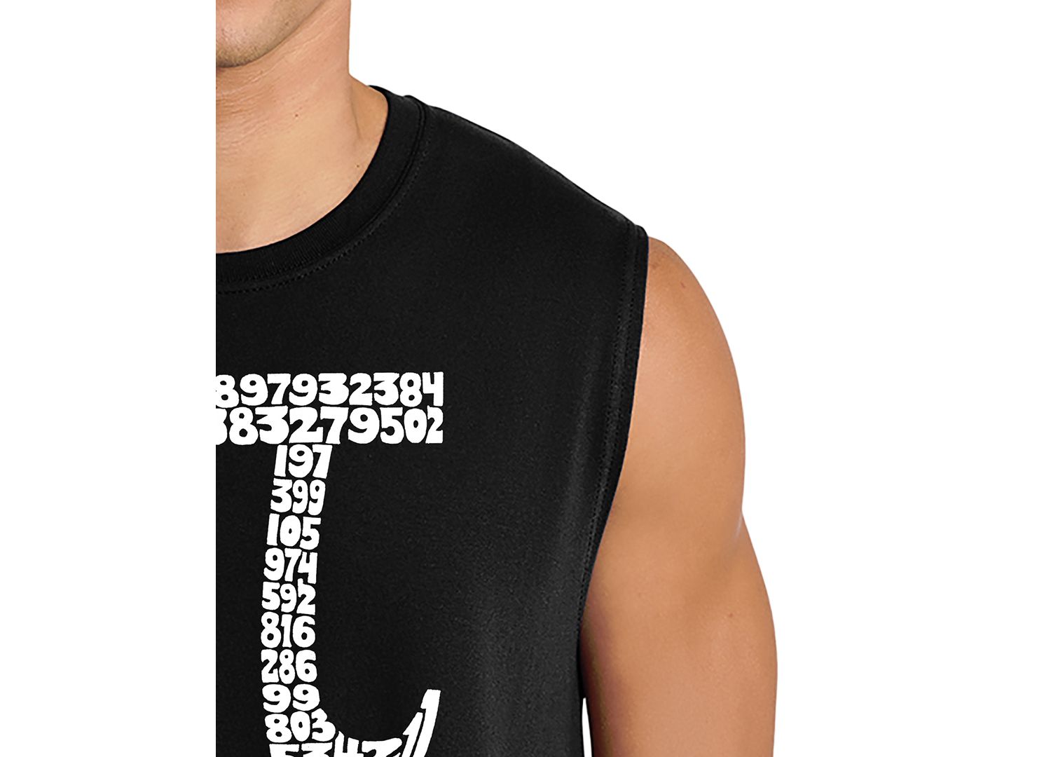 Men's Pi Symbol Word Art Graphic Tank Top