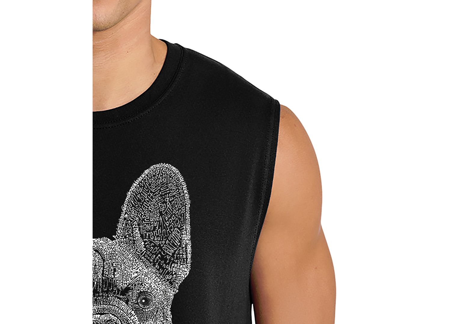 Men's French Bulldog Face Word Art Graphic Tank Top