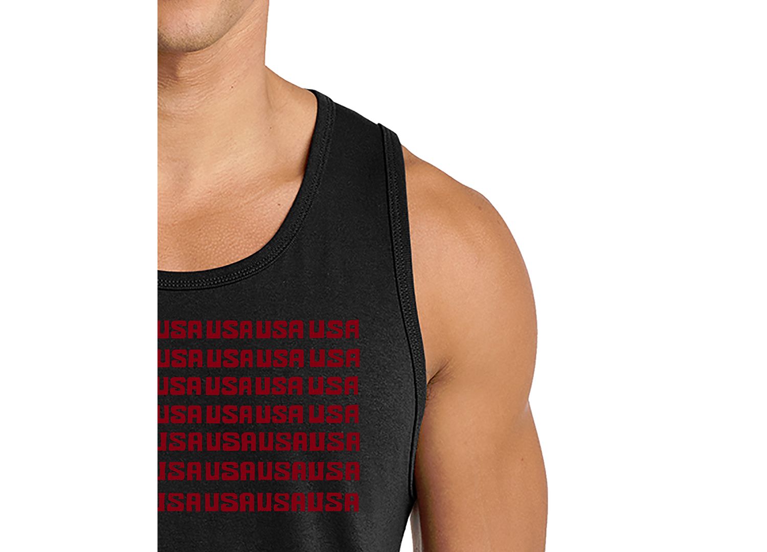 Men's American Flag Word Art Graphic Tank Top