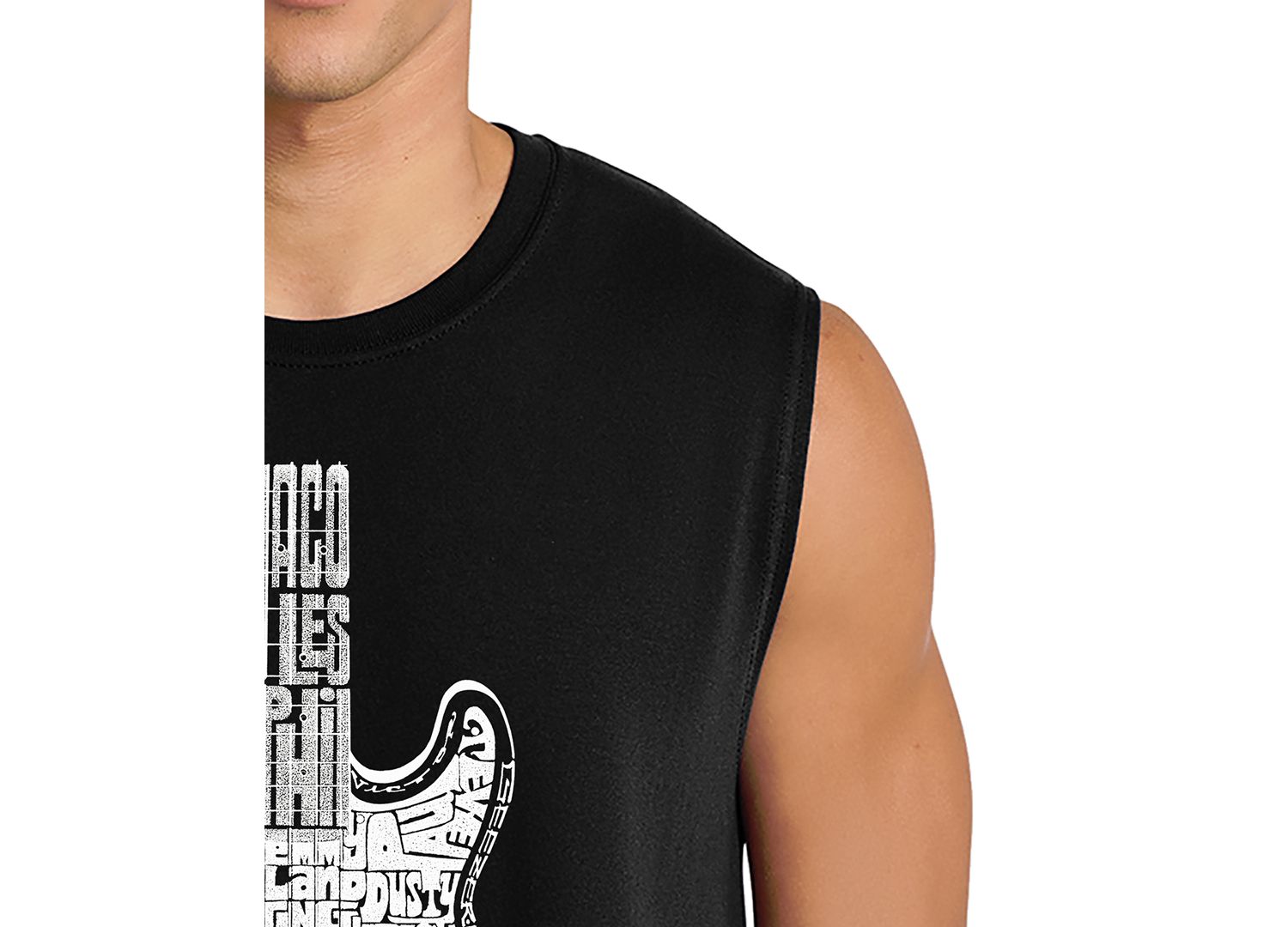 Men's Electric Guitar Word Art Graphic Tank Top