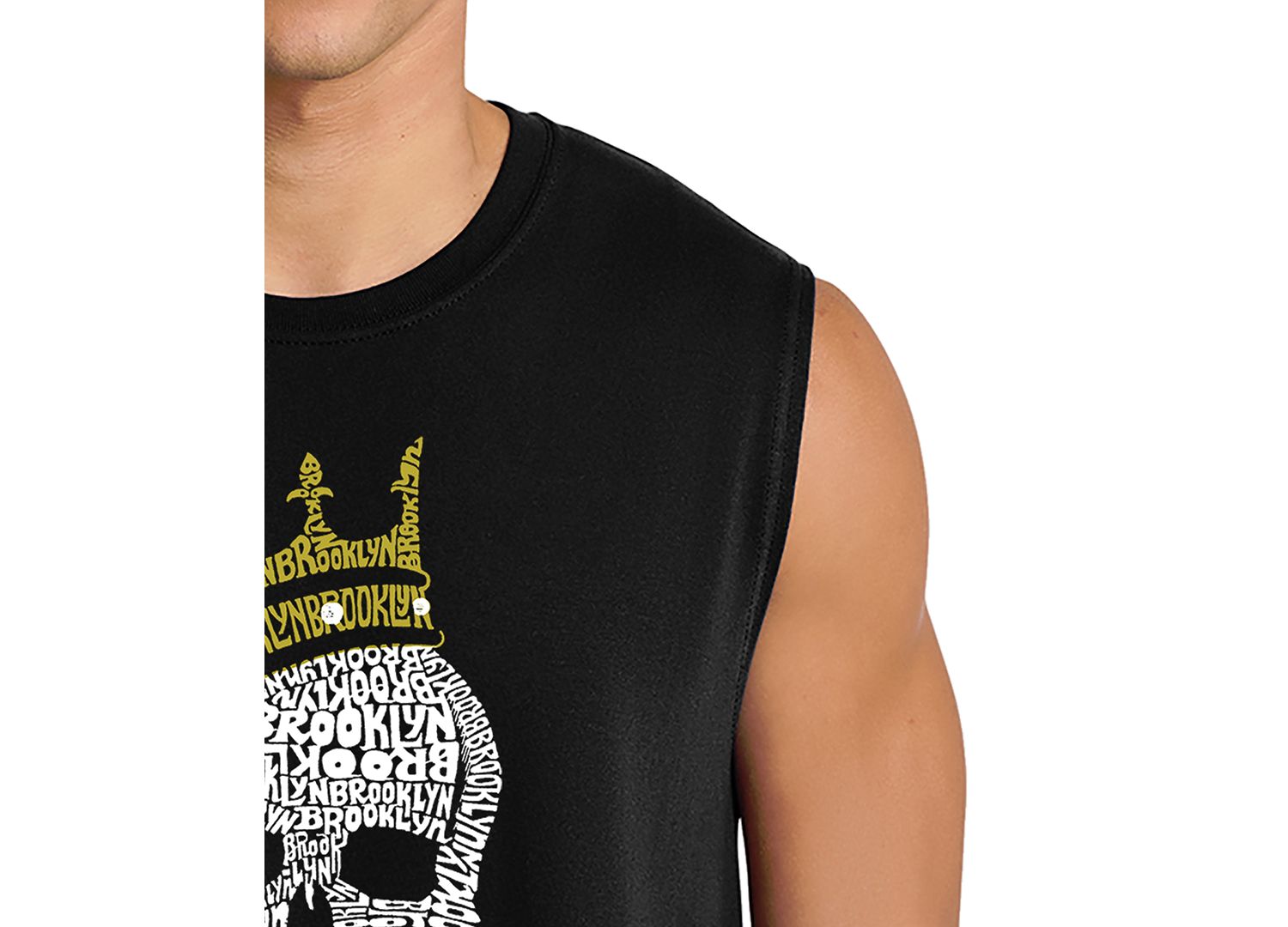 Men's Crowned Skull Word Art Graphic Tank Top