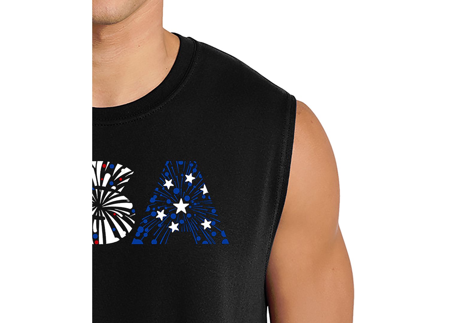 Men's USA Fireworks Flag Tank Top