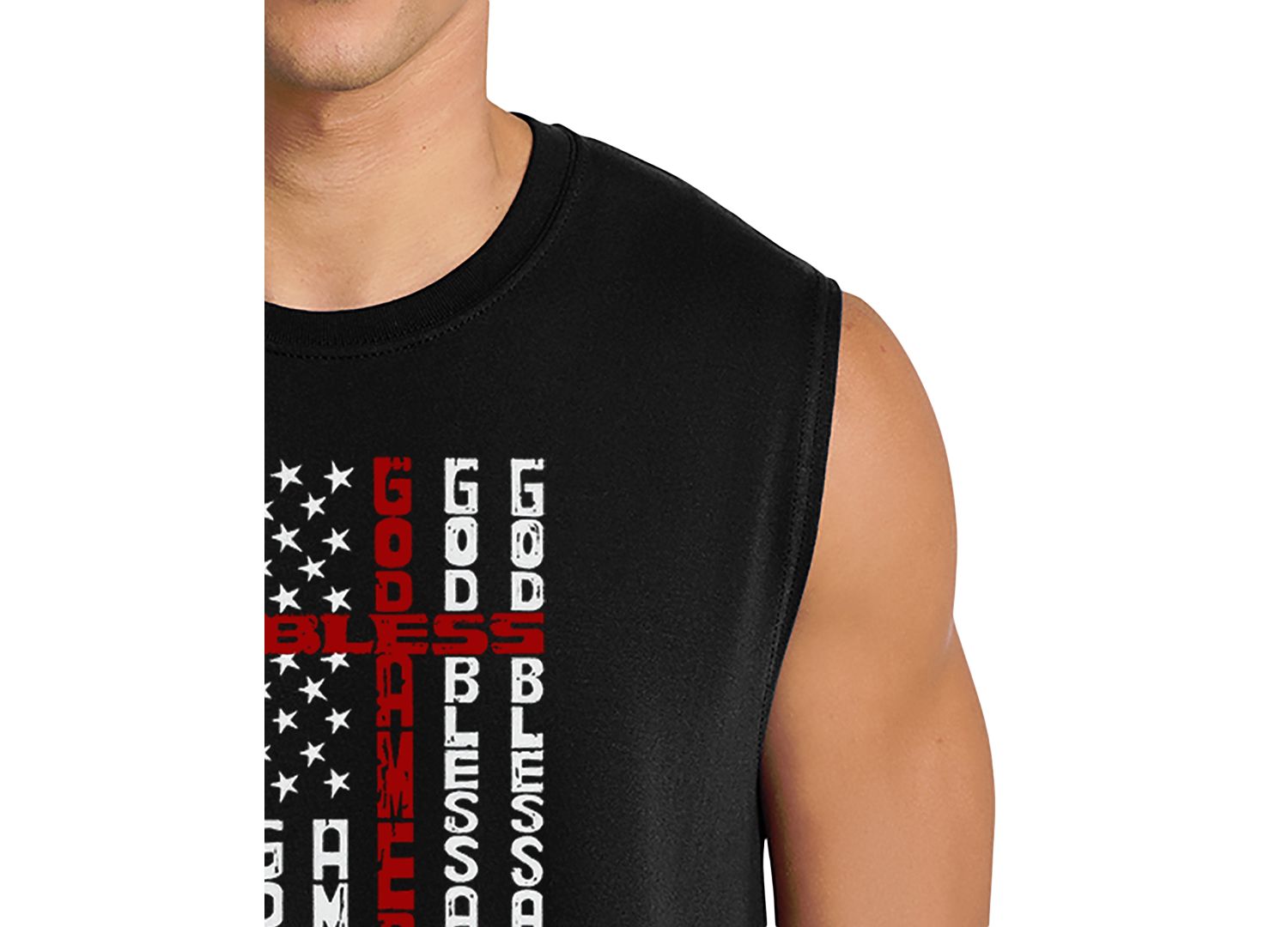 Men's Vertical American Flag Graphic Tank Top