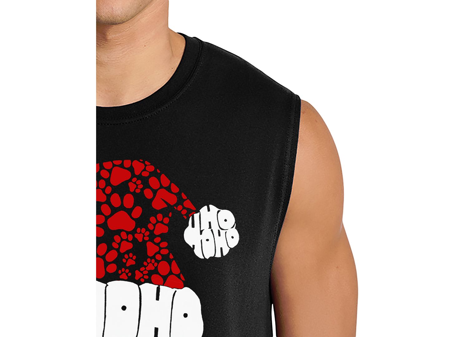 Men's Santa Hat Word Art Graphic Tank Top